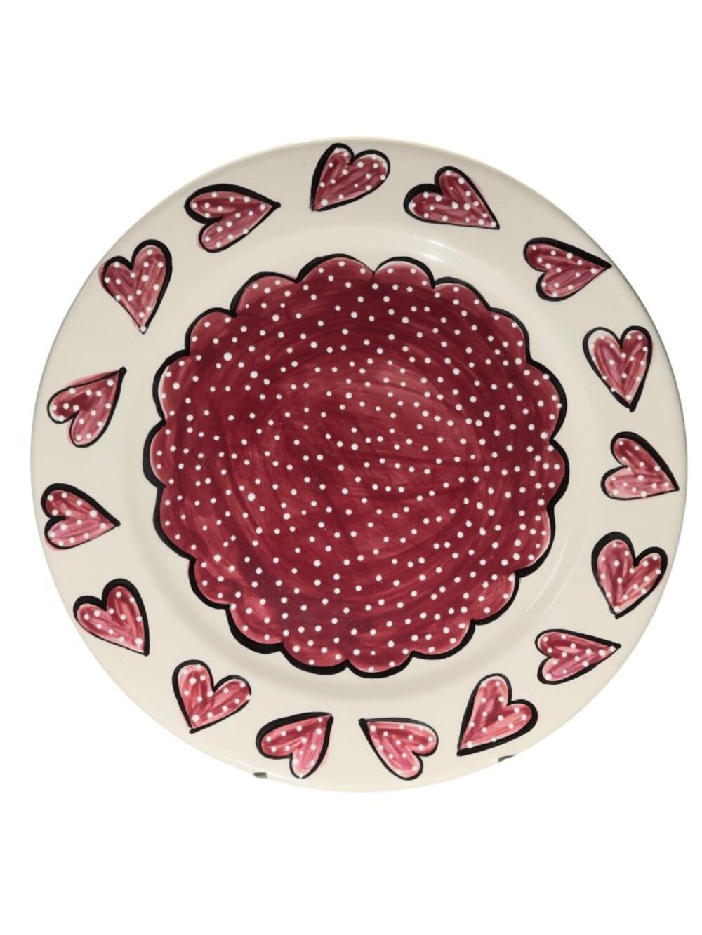 Hand-Painted Ceramic 12" Cake Plate By Kristi McCartly Autographed